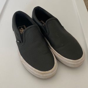 Black leather Vans